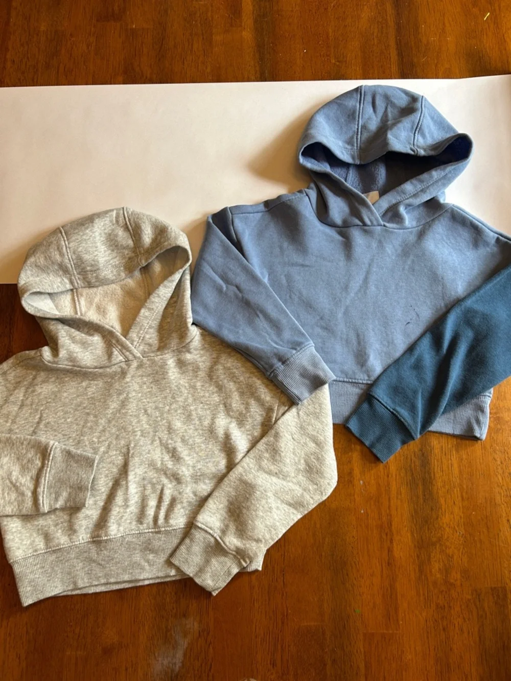 Girls Cropped Hoodie Set Size XS 4-5 Gray Blue Cozy Athleisure